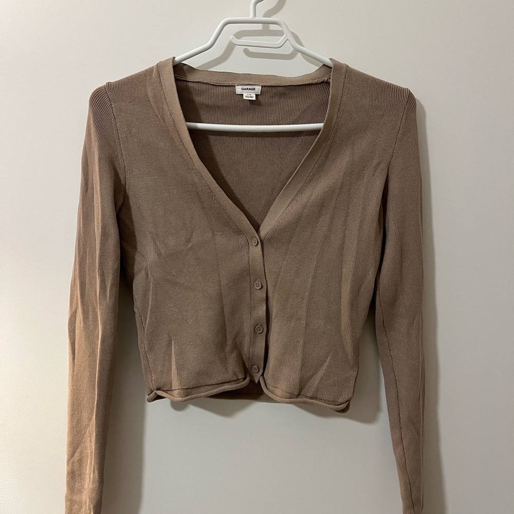Garage Tan Button Down Cardigan